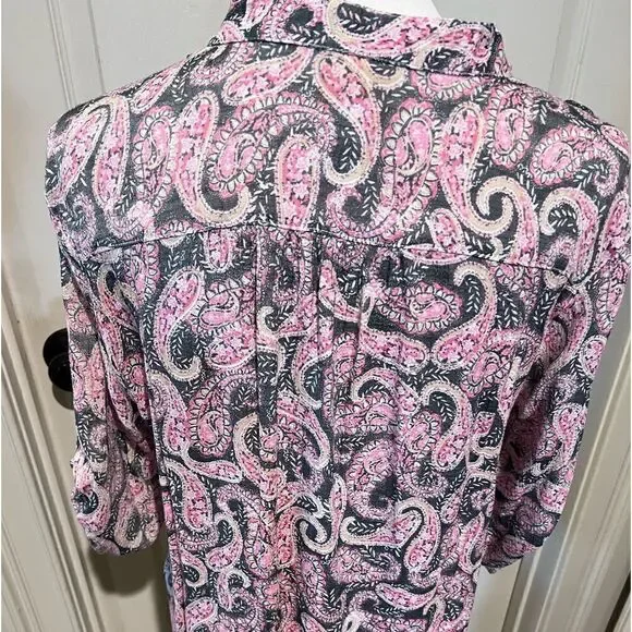 Ruby Red Large Paisley Blouse  Like New - Picture 2 of 7